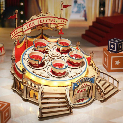 Estrelik™ | Tilt-A-Whirl DIY Music Box 3D Wooden Puzzle