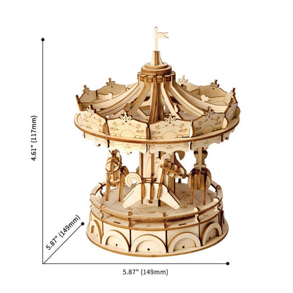 Estrelik™ | Vintage Carousel 3D Wooden Puzzle