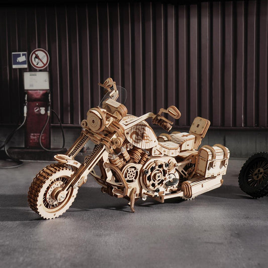 Estrelik™ | Wild West Cruiser 3D Wooden Motorcycle Puzzle