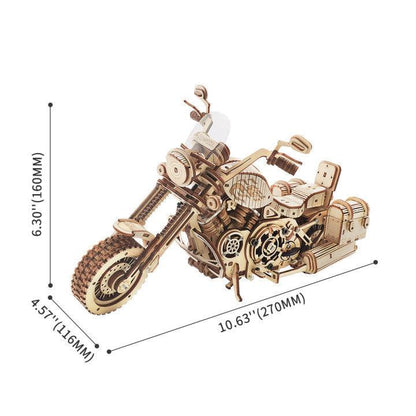 Estrelik™ | Wild West Cruiser 3D Wooden Motorcycle Puzzle