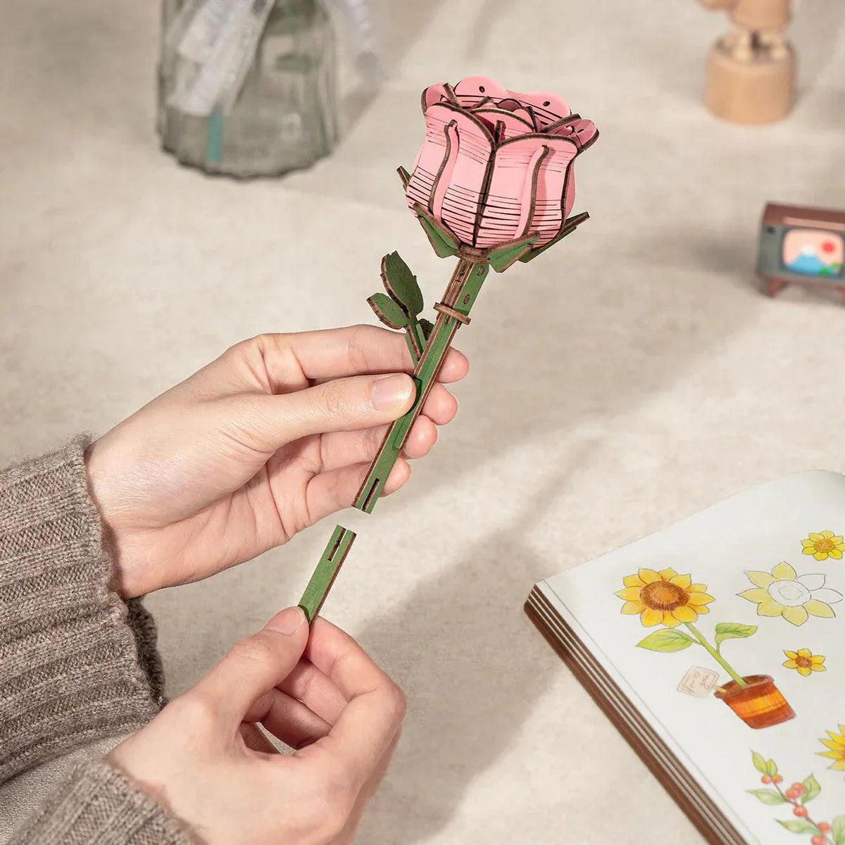 Estrelik™ | Eternal Bloom 3D Wooden Puzzle Bouquet