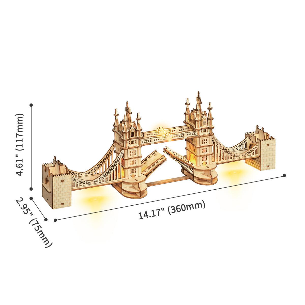 Estrelik™ | Illuminated Tower Bridge 3D Wooden Puzzle