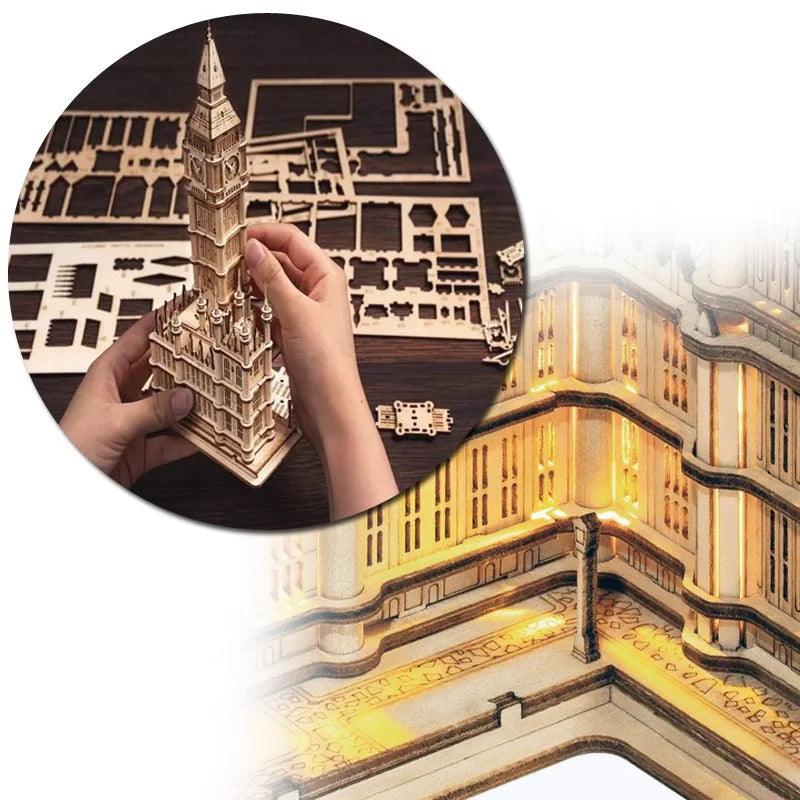 Estrelik™ | Illuminated Tower Bridge 3D Wooden Puzzle