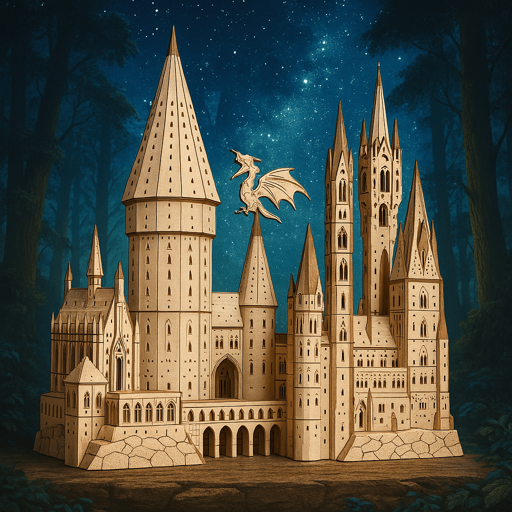 Estrelik™ | Hogwarts Magical Castle 3D Wooden Puzzle Kit