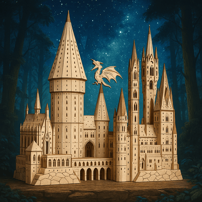 Estrelik™ | Hogwarts Magical Castle 3D Wooden Puzzle Kit