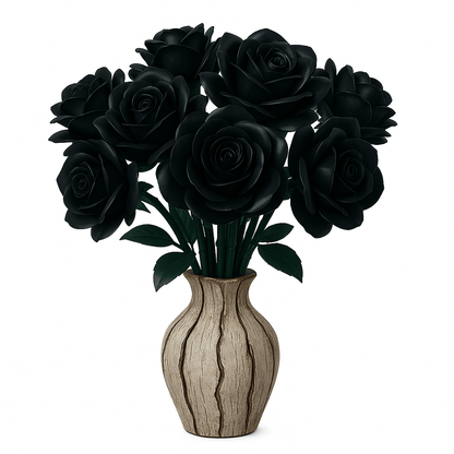 Estrelik™ | Eternal Black Rose Bouquet Building Blocks
