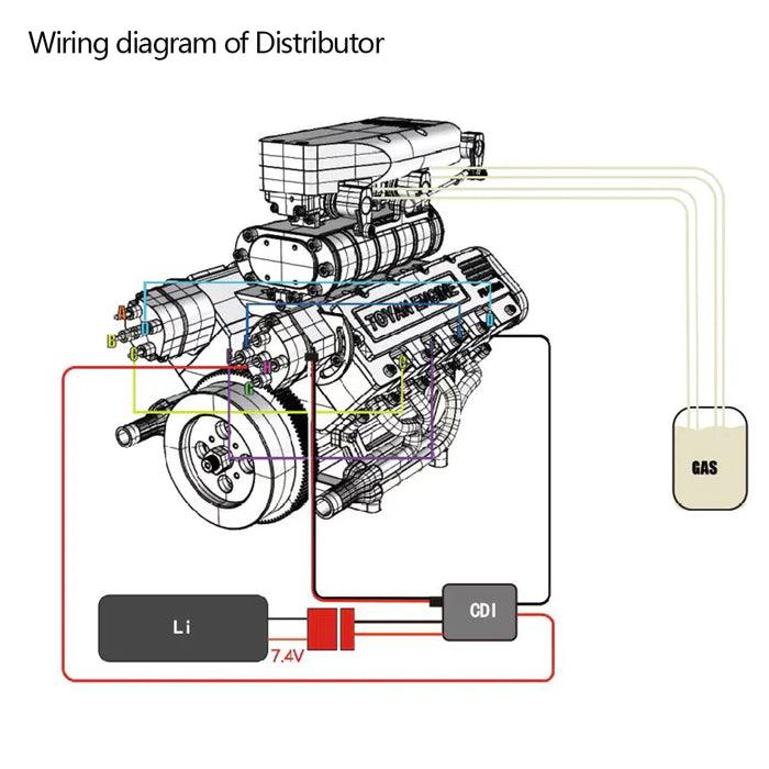 Estrelik™ | DIY 1/10 V8 Engine Model 28cc Gasoline Engine Kit FS-V800G