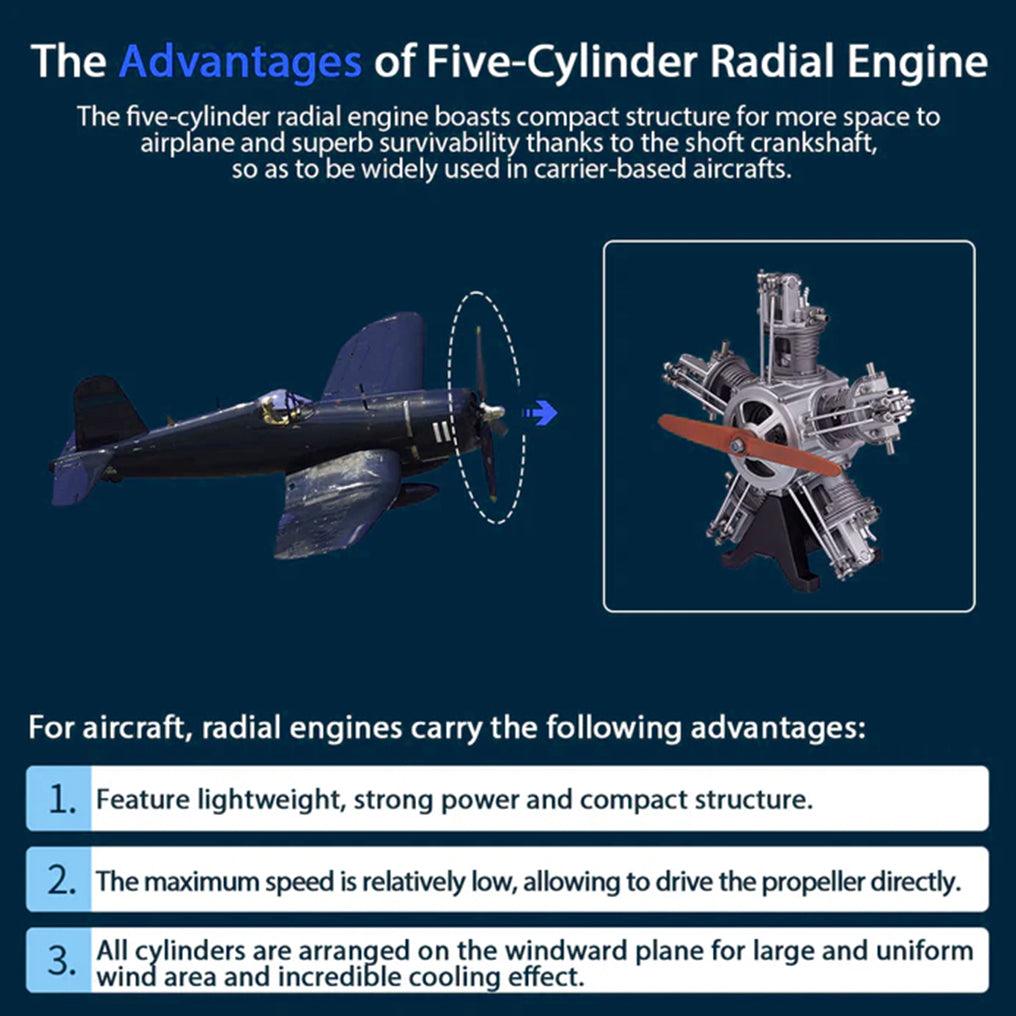 Estrelik™ | DIY 1/6 Full Metal 5 Cylinder Radial Engine Model Kit