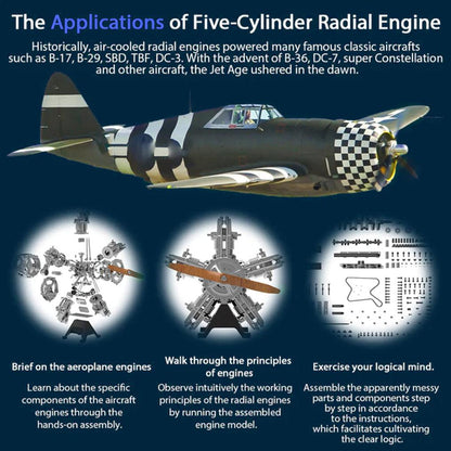Estrelik™ | DIY 1/6 Full Metal 5 Cylinder Radial Engine Model Kit