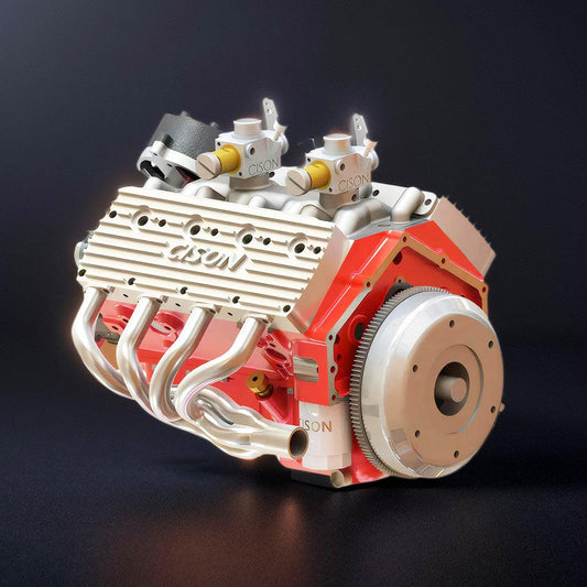 Estrelik™ | DIY 1/6 Gasoline Flathead 4-Stroke V8 Water-Cooled Engine 44CC Model Kit That Works