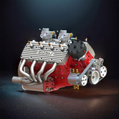 Estrelik™ | DIY 1/6 Gasoline Flathead 4-Stroke V8 Water-Cooled Engine 44CC Model Kit That Works