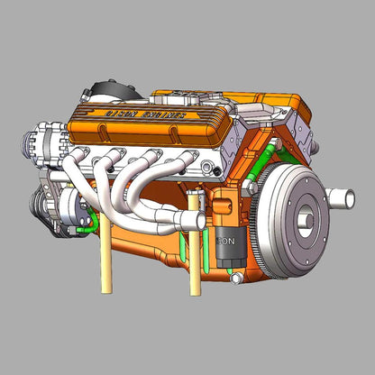 Estrelik™ | DIY 1/6 Gasoline Internal Combustion V8 Water-Cooled Engine 44CC Model Kit