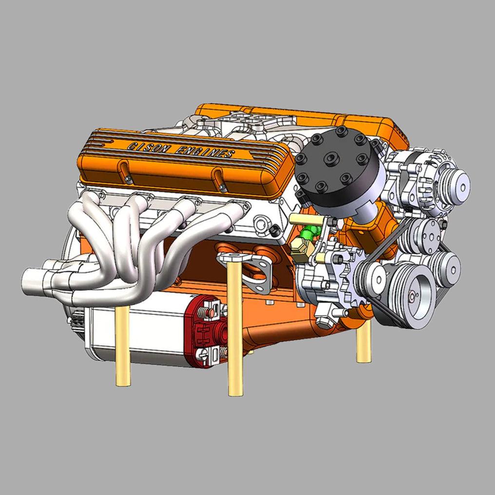 Estrelik™ | DIY 1/6 Gasoline Internal Combustion V8 Water-Cooled Engine 44CC Model Kit