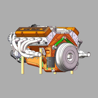Estrelik™ | DIY 1/6 Gasoline Internal Combustion V8 Water-Cooled Engine 44CC Model Kit