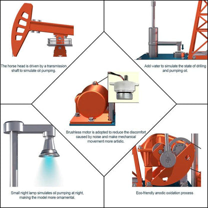 Estrelik™ | DIY Educational 3D Metal Oilfield Working Equipment with Pumping Unit that Works