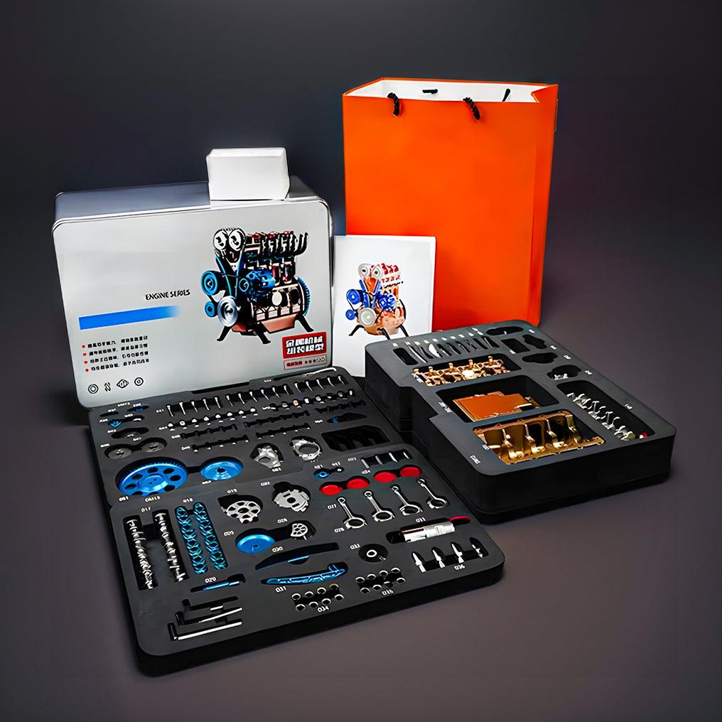 Estrelik™ | DIY Full Metal 4 Cylinder Car Engine Assembly Kit