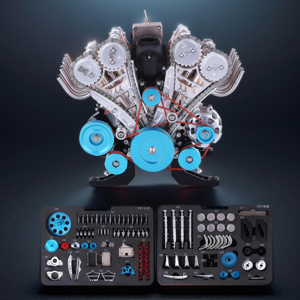 Estrelik™ | DIY Full Metal V8 Engine Model Kit RC 1: 3 Mini V8 Motor That Run 500+Pcs