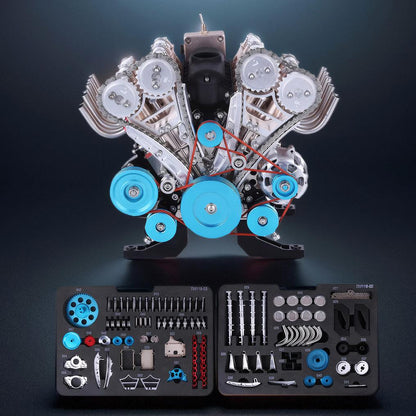 Estrelik™ | DIY Full Metal V8 Engine Model Kit RC 1: 3 Mini V8 Motor That Run 500+Pcs