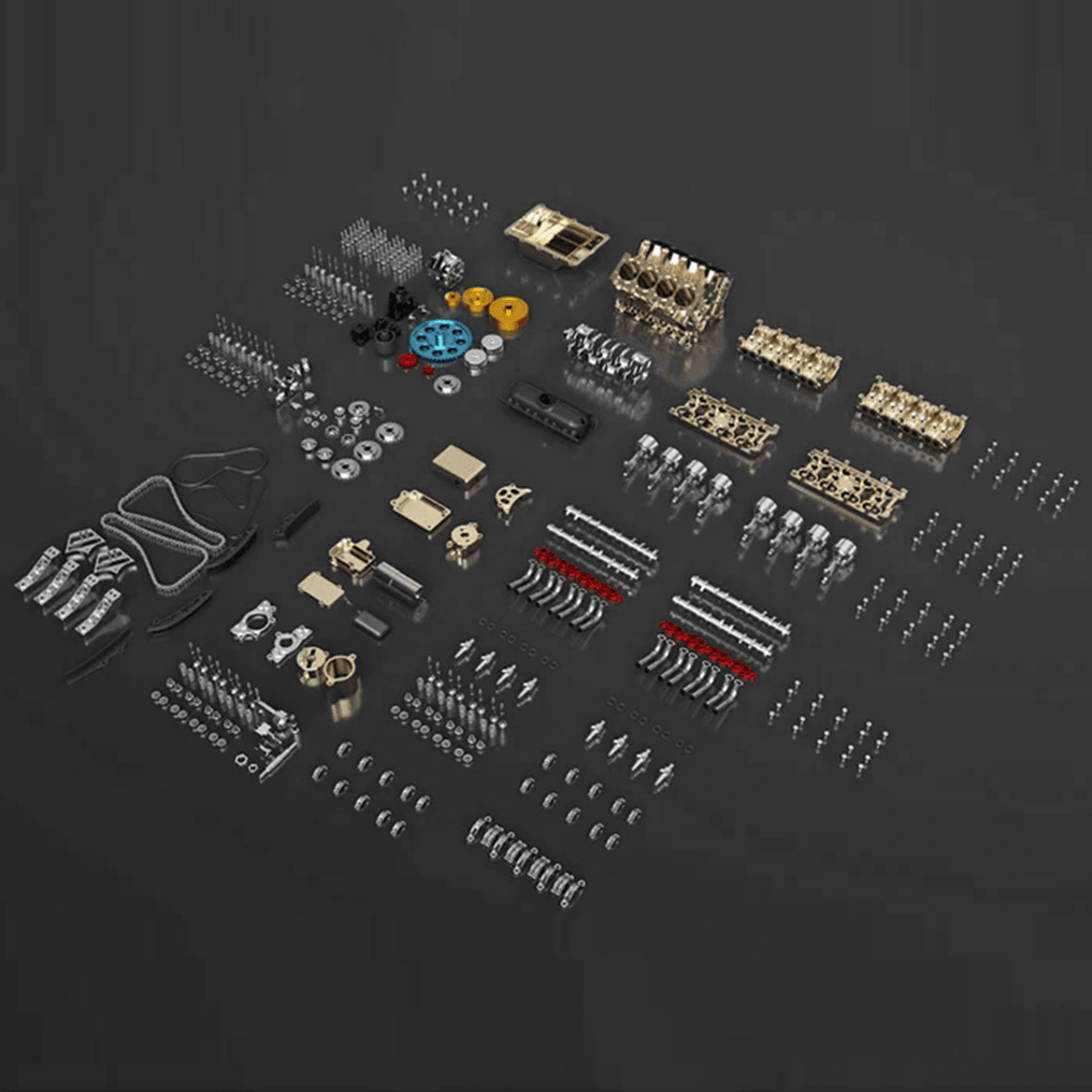Estrelik™ | DIY Full Metal V8 Engine Model Kit RC 1: 3 Mini V8 Motor That Run 500+Pcs