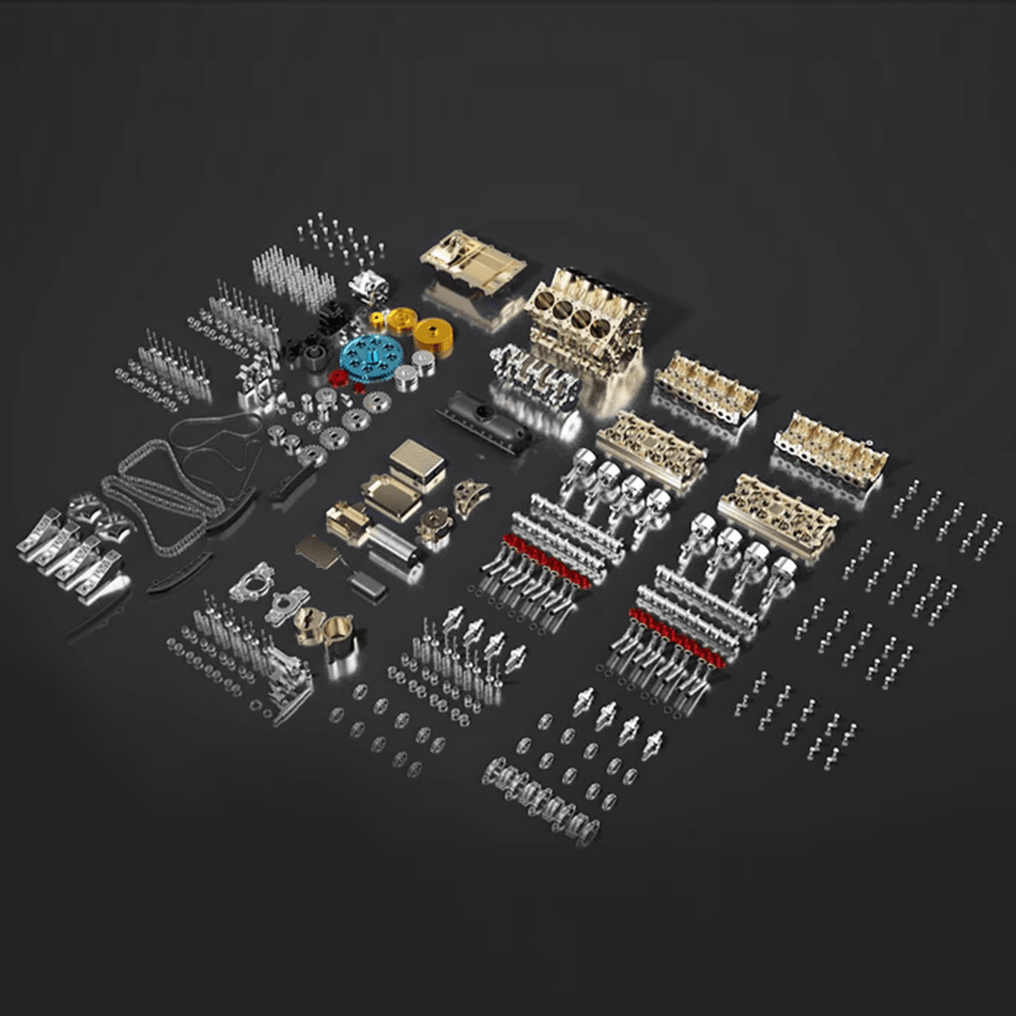 Estrelik™ | DIY Full Metal V8 Engine Model Kit RC 1: 3 Mini V8 Motor That Run 500+Pcs