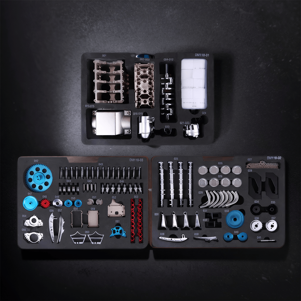 Estrelik™ | DIY Full Metal V8 Engine Model Kit RC 1: 3 Mini V8 Motor That Run 500+Pcs