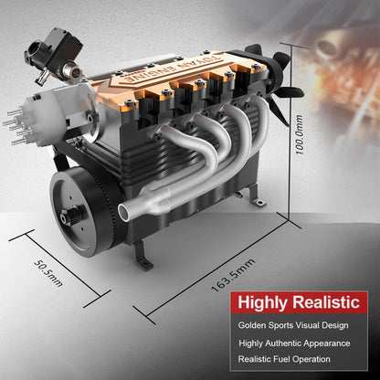 Estrelik™ | DIY OHC L4 Engine 14CC Gasoline Water-cooled Engine Model Kit FS-L400BGC
