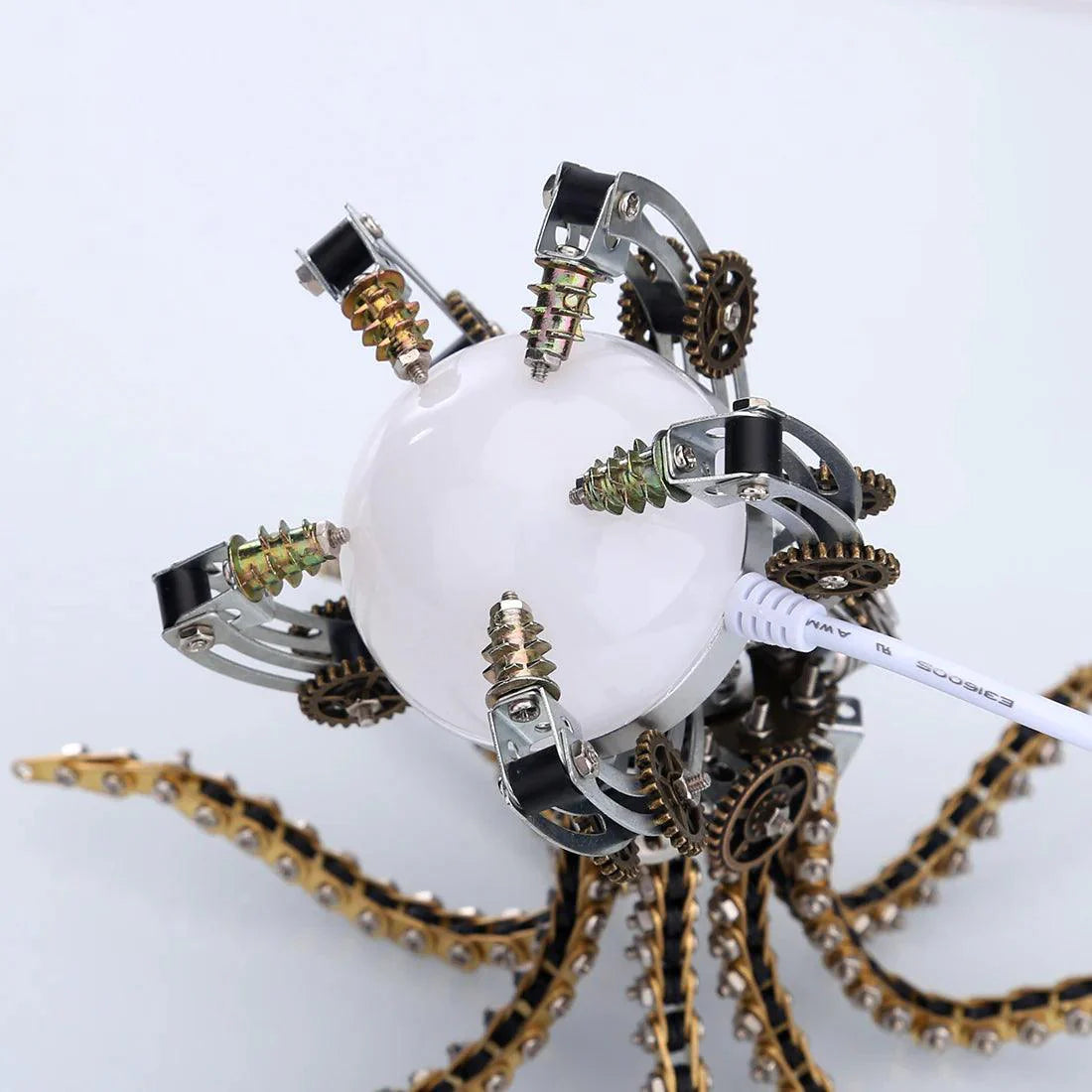 Estrelik™ | DIY 3D Metal Steampunk Galaxy Craft Puzzle Mechanical Octopus with Desk Lamp Model-1060PCS