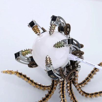 Estrelik™ | DIY 3D Metal Steampunk Galaxy Craft Puzzle Mechanical Octopus with Desk Lamp Model-1060PCS