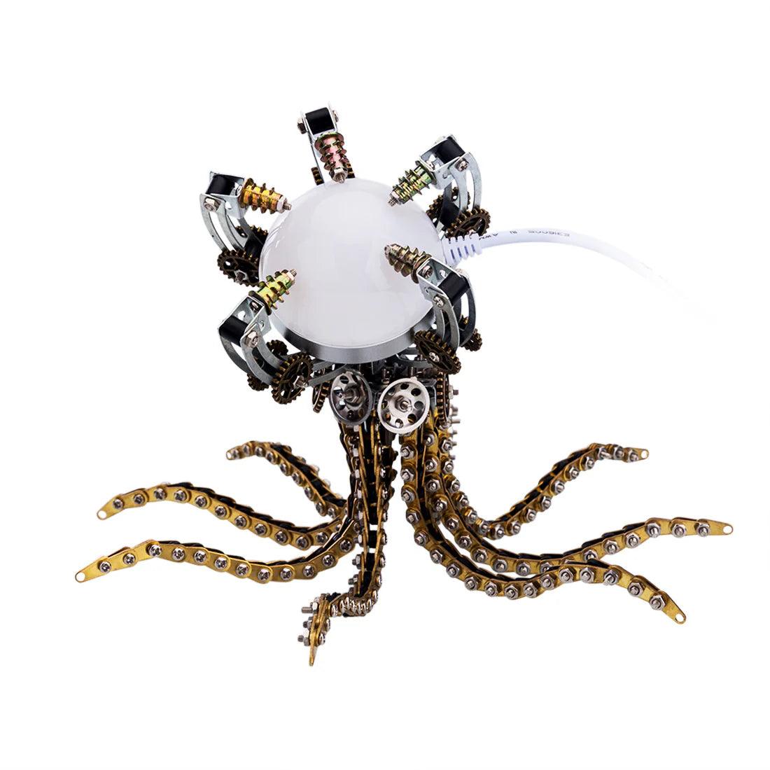 Estrelik™ | DIY 3D Metal Steampunk Galaxy Craft Puzzle Mechanical Octopus with Desk Lamp Model-1060PCS