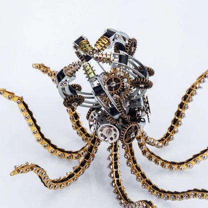 Estrelik™ | DIY 3D Metal Steampunk Galaxy Craft Puzzle Mechanical Octopus with Desk Lamp Model-1060PCS