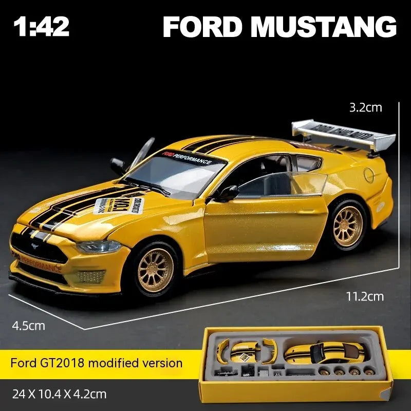 Estrelik™ | DIY Customizable 1:42 Scale Ford Mustang Alloy Car Model Kit - Unique Racing Car Collectible for Hobbyists & Enthusiasts