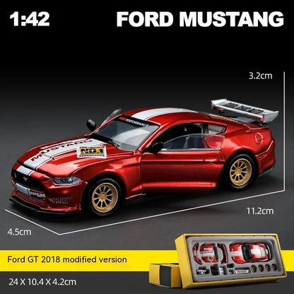 Estrelik™ | DIY Customizable 1:42 Scale Ford Mustang Alloy Car Model Kit - Unique Racing Car Collectible for Hobbyists & Enthusiasts