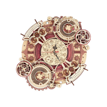 Estrelik™ | Enchanted Zodiac Wall Clock Time Keeper -  3D Wooden Model kit