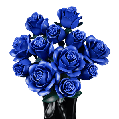 Estrelik™ | Eternal Blue Rose Bouquet Building Blocks Set