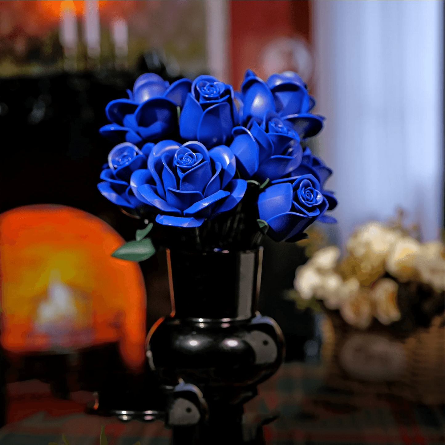 Estrelik™ | Eternal Blue Rose Bouquet Building Blocks Set