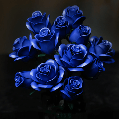 Estrelik™ | Eternal Blue Rose Bouquet Building Blocks Set