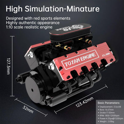 Estrelik™ | DIY V8 Engine Model That Run 28cc Gasoline/Nitro Engine KIT FS-V800