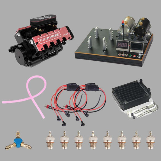 Estrelik™ | DIY V8 Engine Model With Starter Kit That Run 28cc Gasoline/Nitro Engine KIT FS-V800