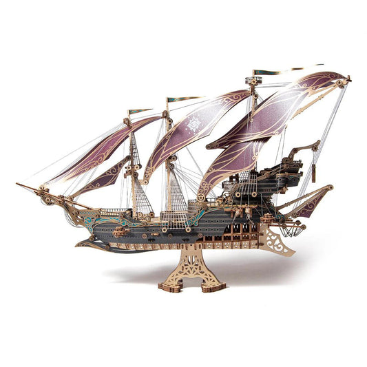 Estrelik™ | Secrets of the Aether 3D Steampunk Pirate Ship Wooden Assembly Kit