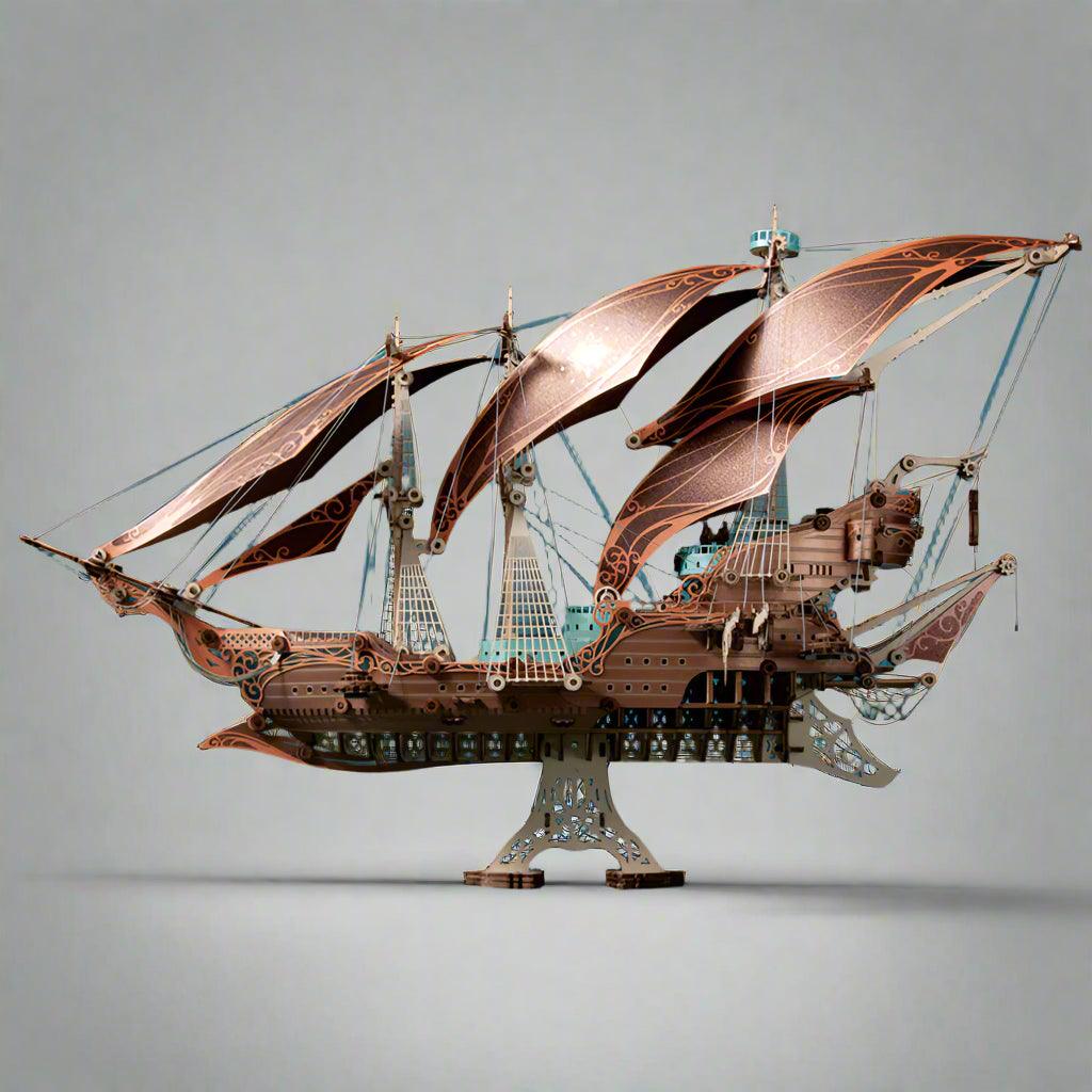 Estrelik™ | Secrets of the Aether 3D Steampunk Pirate Ship Wooden Assembly Kit