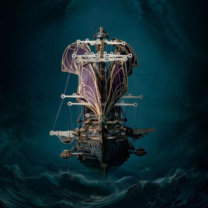 Estrelik™ | Secrets of the Aether 3D Steampunk Pirate Ship Wooden Assembly Kit