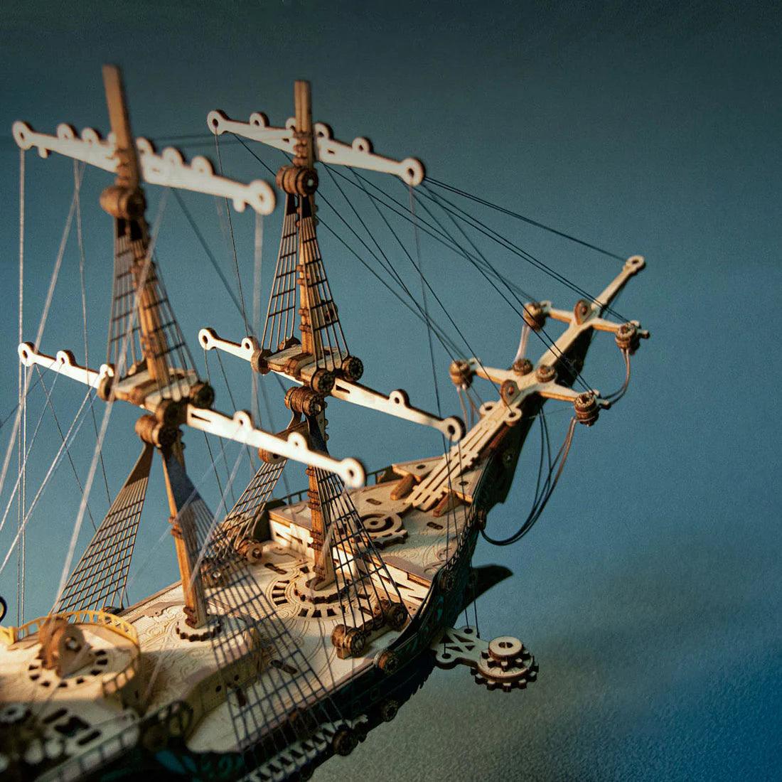 Estrelik™ | Secrets of the Aether 3D Steampunk Pirate Ship Wooden Assembly Kit