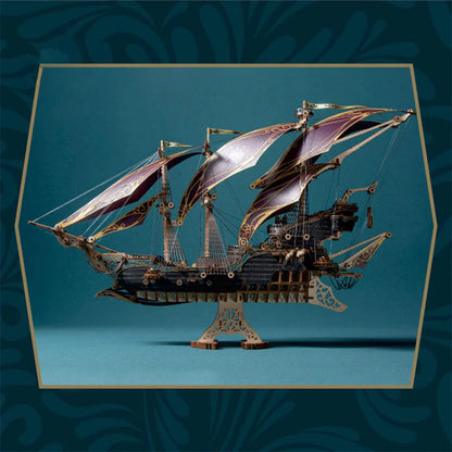 Estrelik™ | Secrets of the Aether 3D Steampunk Pirate Ship Wooden Assembly Kit