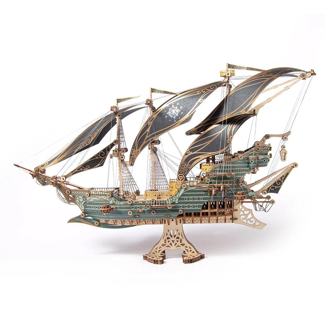 Estrelik™ | Secrets of the Aether 3D Steampunk Pirate Ship Wooden Assembly Kit