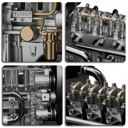 Estrelik™ | DIY 1/10 Full Metal Mini L4 OHV Inline 4 Cylinder Engine Model Kit that Works