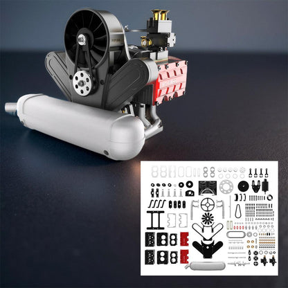Estrelik™ | DIY 4 Cylinder Four-Stroke 14cc Nitro H4 Engine Model Kit FS-B400