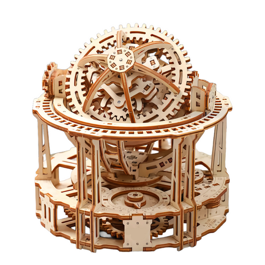 Estrelik™ | Spherical Tourbillon Chronograph - Mechanical Wooden Clock Kit