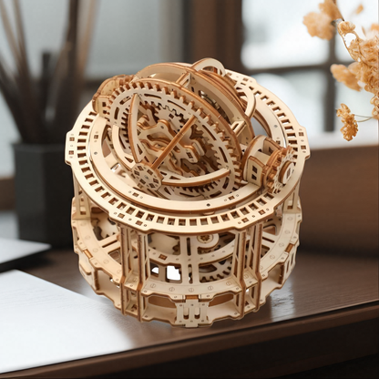 Estrelik™ | Spherical Tourbillon Chronograph - Mechanical Wooden Clock Kit