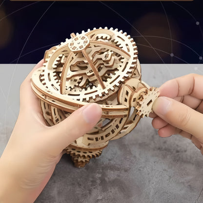 Estrelik™ | Spherical Tourbillon Chronograph - Mechanical Wooden Clock Kit
