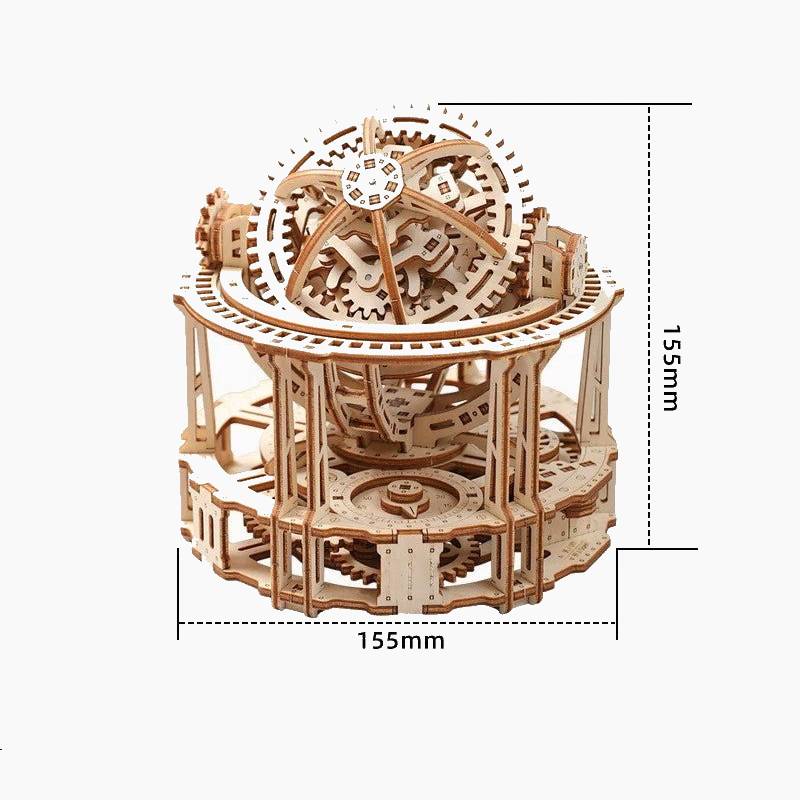 Estrelik™ | Spherical Tourbillon Chronograph - Mechanical Wooden Clock Kit